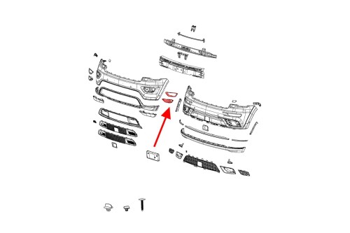 JEEP GRAND CHEROKEE IV WK2 2017-2020 PO LIFTINGU ZAŚLEPKA HALOGENU KRATKA ZDERZAKA LEWA CHROM 68261711AA