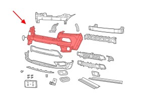 JEEP CHEROKEE V KL 2014-2018 PRZED LIFTINGIEM ZDERZAK PRZEDNI GÓRNY Z 6xPDC 68232189AB