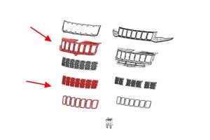 JEEP GRAND CHEROKEE IV WK2 2017-2021 PO DRUGIM FACELIFTINGU GRILL PRZEDNI CZARNY 68258419AC 68317863AA