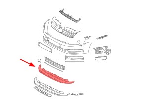 VOLKSWAGEN PASSAT B7 2010-2015 SPOILER ZDERZAKA PRZEDNIEGO 3AA805903