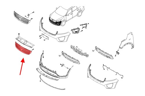 KIA SORENTO III UM 2014-2017 PRZED LIFTINGIEM ATRAPA CHŁODNICY GRILL CHROMOWANY 86350C5000