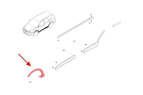HYUNDAI SANTA FE III DM 2012-2018 LISTWA PRZEDNIEGO BŁOTNIKA LEWA 87711B8000