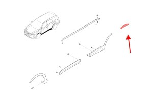 HYUNDAI SANTA FE III DM 2012-2018 LISTWA TYLNYCH DRZWI LEWA 87741B8000