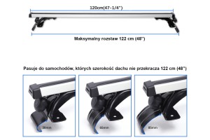 TOYOTA COROLLA X E14 2006-2013 BAGAŻNIK DACHOWY BELKI DO DACHU 120 CM