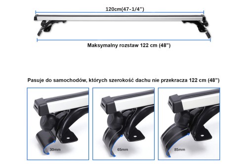 TOYOTA COROLLA X E14 2006-2013 BAGAŻNIK DACHOWY BELKI DO DACHU 120 CM