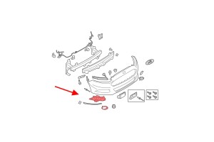 FORD FUSION MK2 II 2014-2017 PRZED LIFTINGIEM RAMKA HALOGENU KRATKA ZDERZAKA PRAWA DS7319952TAW