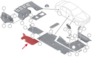 BMW SERIA 3 F35 2011-2018 WERSJA LONG MATERIAŁOWA OSŁONA PODWOZIA LEWA
