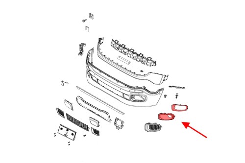 JEEP RENEGADE I BU 2015-2018 KRATKA PRZEDNIEJ LAMPY PRZECIWMGIELNEJ LEWA 5XB32XS9AA