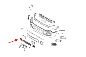 JEEP RENEGADE I BU 2015-2018 PRZED FACELIFTINGIEM ZAŚLEPKA PRZEDNIEGO ZDERZAKA PRAWA 5XB63LXHAA