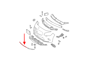 MERCEDES CLA C117 W117 2017-2019 PO FACELIFTINGU CHROMOWANA LISTWA PRZEDNIEGO ZDERZAKA ŚRODKOWA A1178854900