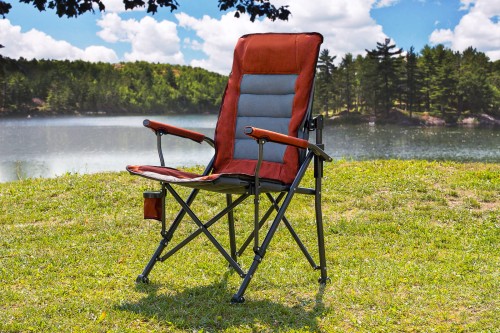 SKŁADANE KRZESŁO TURYSTYCZNE Z OPARCIEM BORDOWE