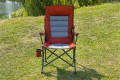 SKŁADANE KRZESŁO TURYSTYCZNE Z OPARCIEM BORDOWE