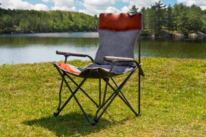 SKŁADANE KRZESŁO TURYSTYCZNE Z OPARCIEM SZARO-BORDOWE