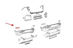 JEEP CHEROKEE V KL 2014-2018 PRZED FACELIFTINGIEM LAMPA PRZECIWMGIELNA TYLNA LEWA 68102877AD