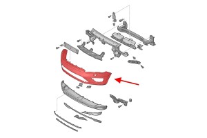 VOLKSWAGEN TOUAREG II 7P 2014-2018 PO FACELIFTINGU ZDERZAK PRZEDNI GÓRNY POD SPRYSKIWACZE 7P6807221D