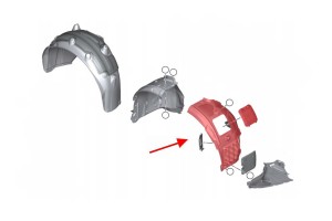 BMW SERIA 5 G30 2017+ NADKOLE PRZEDNIE PRAWE CZĘŚĆ PRZEDNIA 51717340786