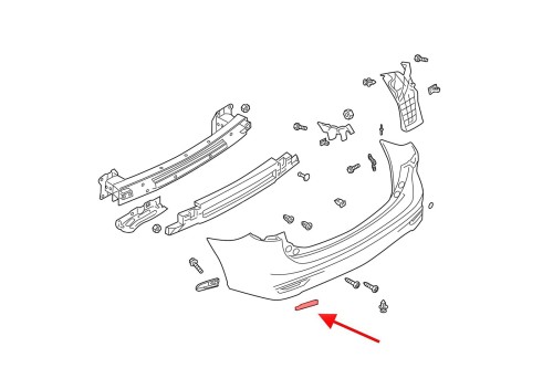 MAZDA 3 III 2015-2017 TYLNY ODBLASK ZDERZAKA LEWY D350515L0E