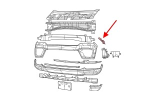 JEEP GRAND CHEROKEE V WL 2021+ ŚLIZG PRZEDNIEGO ZDERZAKA LEWY 68408115AB
