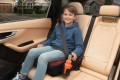 FOTELIK SAMOCHODOWY PODKŁADKA SIEDZISKO Z ISOFIX BORDOWO-CZARNY PIKOWANY R129 125-150 CM